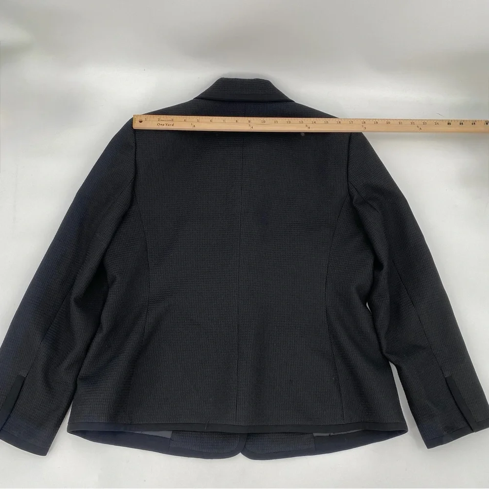 Evan-Picone Blazer Suit Jacket 16 Womens Black Waffle Texture 3 Button Career - Picture 5 of 12